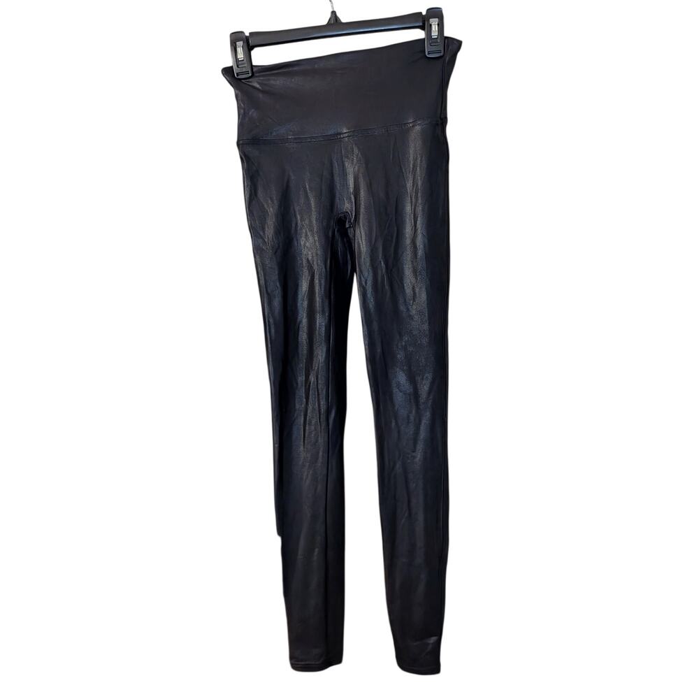 SPANKS Black Shiny Leggings Women's Size Medium
